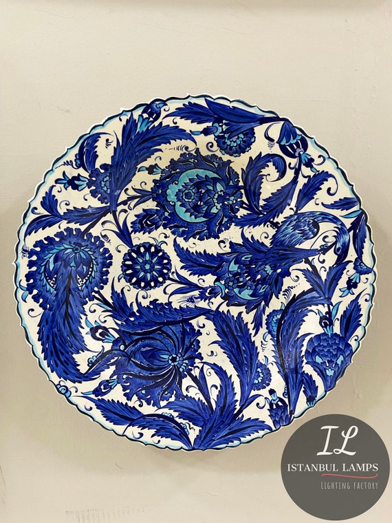 Turkish Ceramic Handmade Wall Plate, Fine Art Home Decor