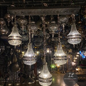 Turkish\Moroccan Blown Glass Pendant Chandelier Lighting | Kitchen Island Lamp image 2