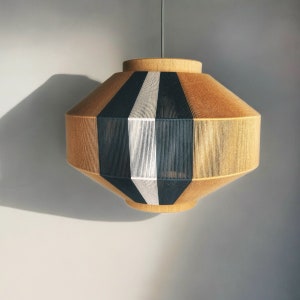 Handwoven Cotton Yarn Pendant Light: Modern Geometric Lampshade