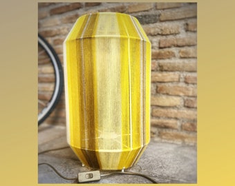 Handwoven Thread Lamp, Yarn weaved Table Light, Gold and Yellow String Lamp, Bonbon light fixture, Noguchi style floor light