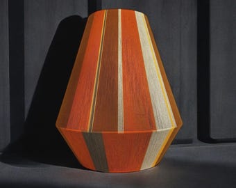 Yarn handwoven lampshade, Large suspension Abat-jour, Ceiling lantern for dining  room, String shade, woven threads around a metal frame