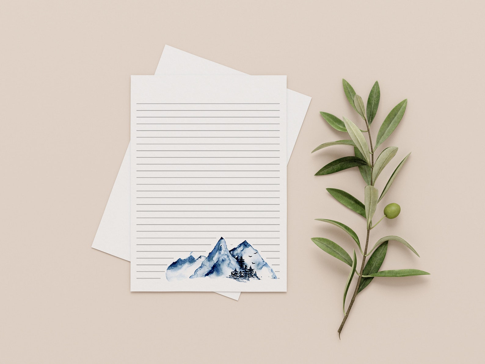 Printable Aesthetic Stationery Papers Digital Download Etsy