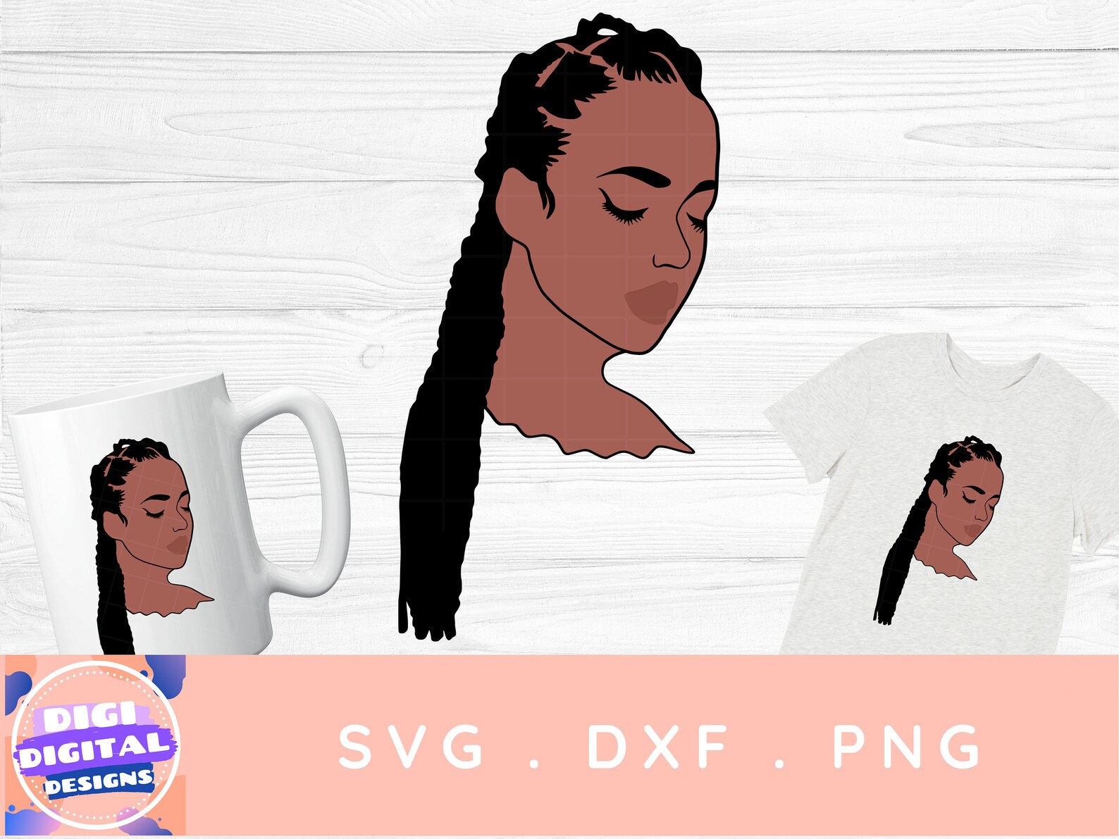 Download Black Woman With Braids Svg Black Girl Magic Hairstyle svg ...