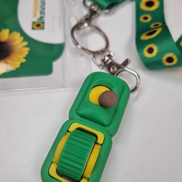 Portachiavi Mini Duo Fidget - Colori disponibili: girasole