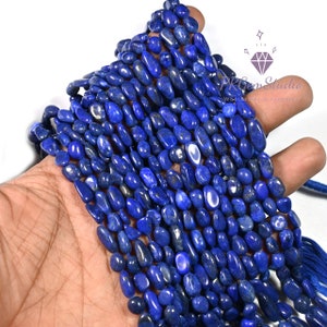Natural Royal Blue Lapis Lazuli Smooth Oval Shape Gemstone Beads, Lapis Gemstone Wholesale Healing Beads 12&quot;, Handmade Jewelry Making Beads