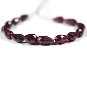 Naturliga röda granat fasetterade droppformade briolettepärlor, raka borrade ädelstenspärlor för hantverkstillverkning, helande kristall DIY-tillbehör, 7"