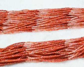 Perles rondes à facettes multicolores, pierres précieuses AAA, cordon de 30 cm (12 po.)