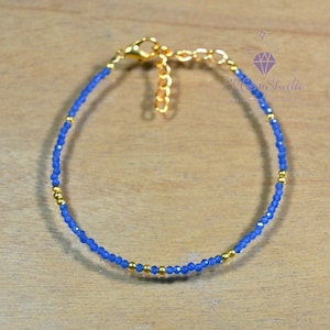 Natural Tanzanite Bracelet, December Birthstone Bracelet, Beaded Bracelet, Handmade Jewelry Gift For Her, Tiny Blue Gemstone Beaded Bracelet