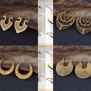 Gold Hoop Earrings, Gold Hammered Earrings, Simple Boho Hoops, Ethnic earrings-Statement Earrings-Gold Filled Earring for Women-gift for her
