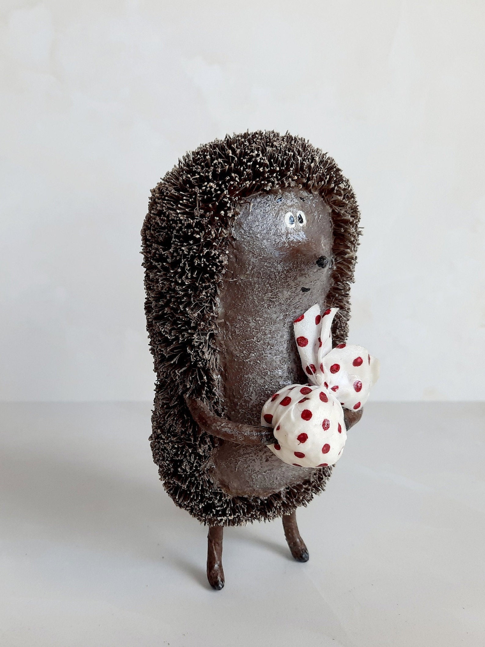 Hedgehog figurine sculpture of paper mache gift animal. Etsy
