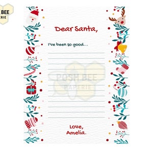 Letter to Santa, Santa Letter Printable, Dear Santa Printable, Santa Letter, Santa Wish List, Holiday Wish List, Christmas Printable, Print