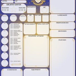Pacote de folhas de personagem com tema Strixhaven de Dungeons and Dragons para impressão