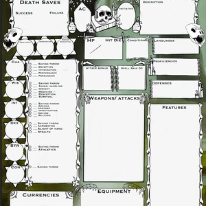 Printable Dungeons and Dragons Character Sheet Bundle - Etsy