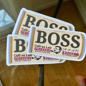 Sticker boisson café Suntory | Patron du café | Café du patron | Café au lait | Boisson de spécialité japonaise | Sticker boîte de café
