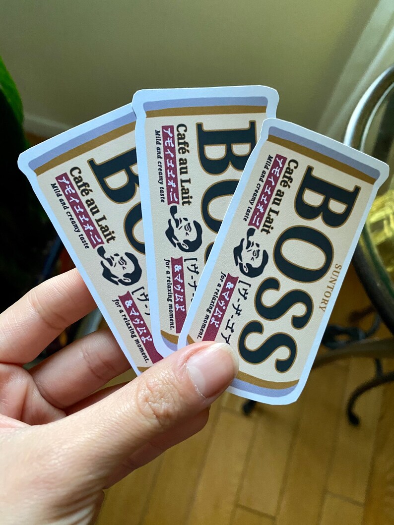 Suntory Boss Coffee Sticker: Japanese Cafe Au Lait (3x4 Inch) - Etsy