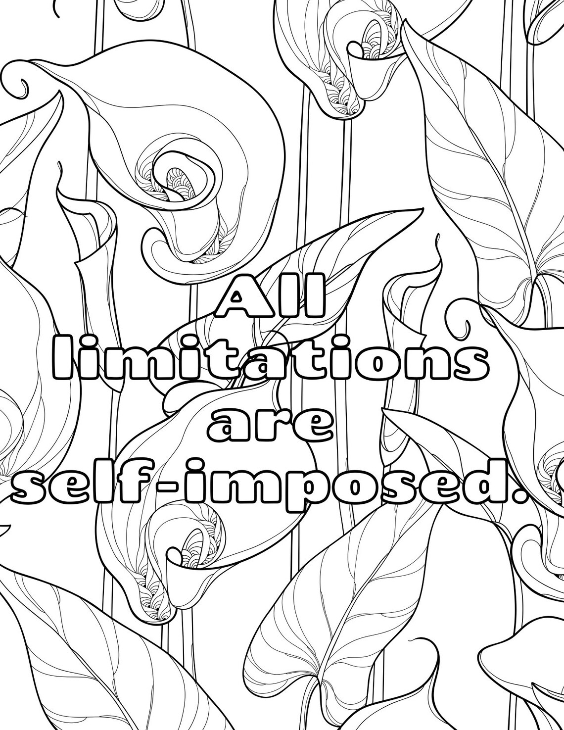 Printable Daily Mantra Adult Coloring Book Self Care Artwork - Etsy