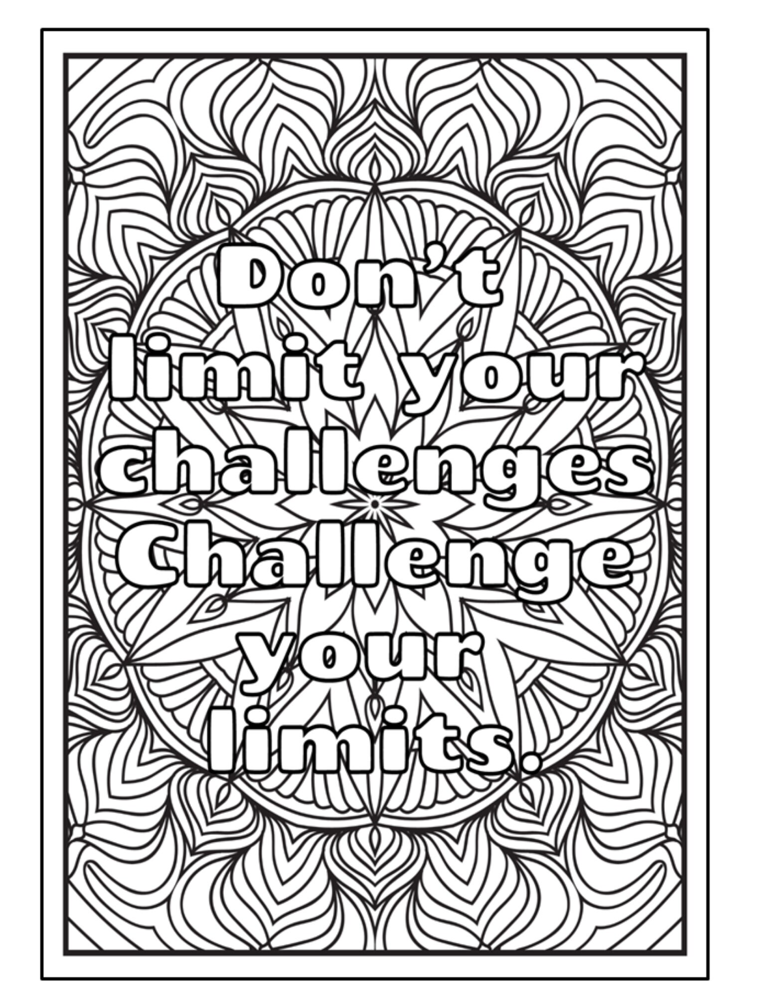 Printable Daily Mantra Adult Coloring Book Self Care Artwork - Etsy
