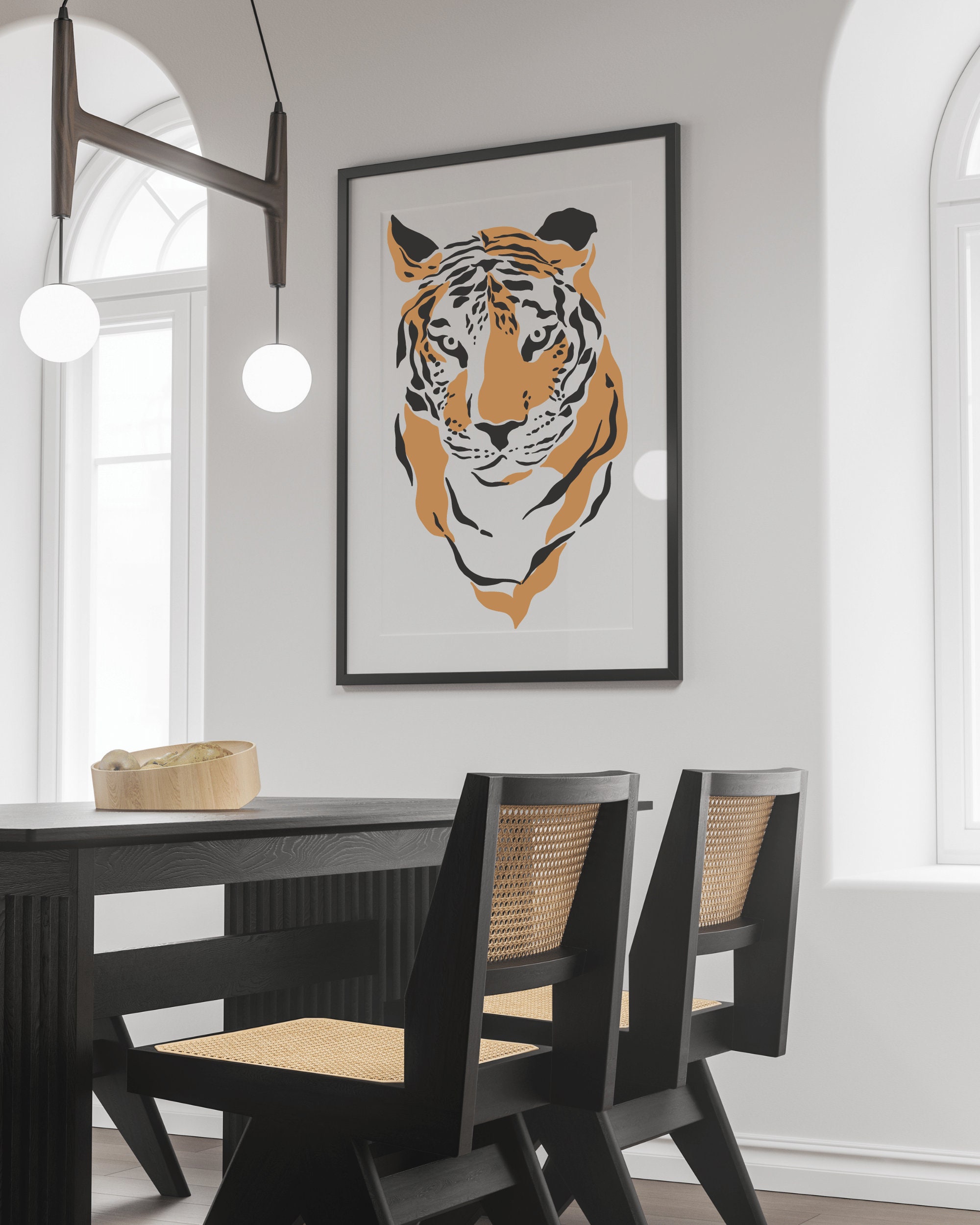 TIGER PRINT WALL Tiger printable wall art Tiger home decor Etsy España