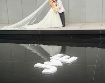 Pool Float Letter Initials & Sign | Floating Pool Initials for Weddings, Engagements, Anniversaries | 3D Foam Pool Letters | Party Décor