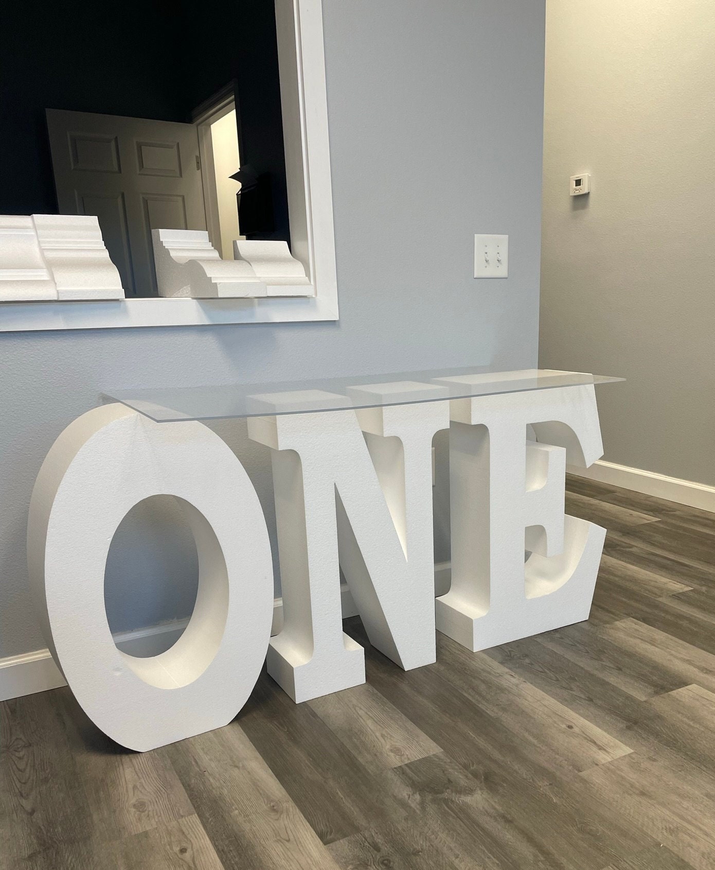 Large One Letters 1st Birthday Foam Letters Table Base Décor Etsy