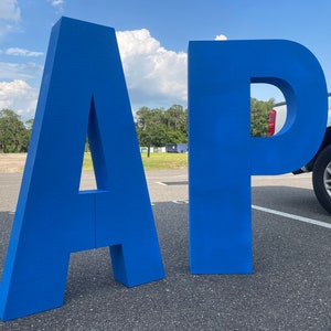Letras gigantes pintadas personalizadas / Personajes pintados de espuma EPS de 30" de alto / ¡Letras autoportantes que se pueden pintar personalizadas para eventos!