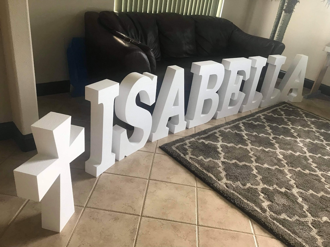 Large Self Standing Foam Names and Letters 30 Tall 3D Customizable Foam