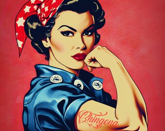 Chingona Rosie the Riveter Chicana, Chingona tattoo, strong latina, PNG, digital download, latina png, Shirt, Latina Power, Strong, Mexicana
