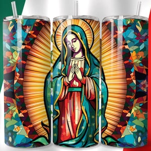Virgin Mary, 20oz Skinny Tumbler PNG Wrap, Tumbler Wrap, Virgin de Guadalupe, Digital Download, Instant Download, Seamless, Sublimational