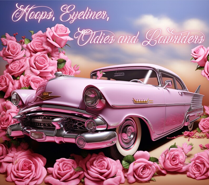 Pink Low Riders Background Pink Hoops Eyeliner Oldies and Lowriders, PNG, 3D, Tumblerss Design ...