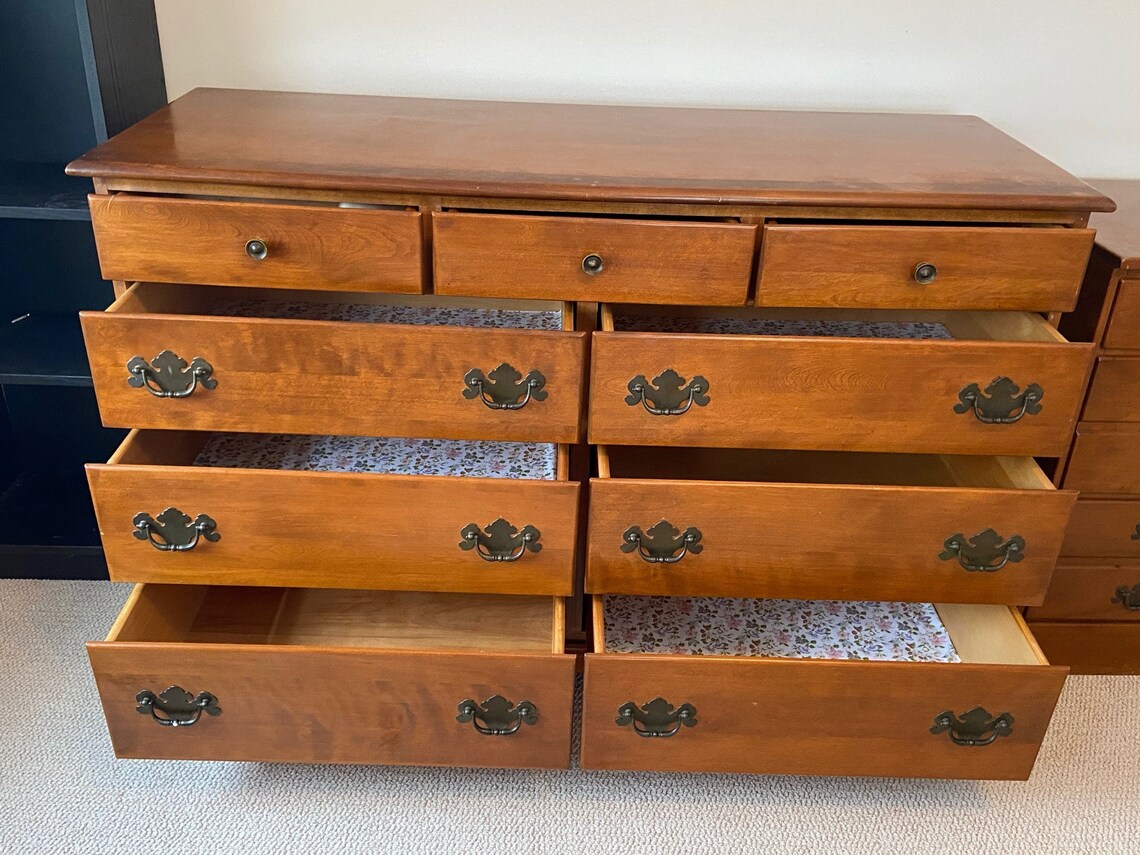 Vintage Ethan Allen Maple Double Dresser PICK UP ONLY Etsy