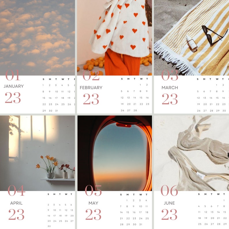 2023 Calendar Printable, Photography Calendar, Aesthetic Calendar, Wall