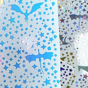 Sparkle Dragons Sticker Sheet • Waterproof Holographic Dragon Stickers • Vinyl Planner, Journal & Laptop Decor