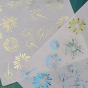 Fireworks Stickers Holographic Clear stickers July sticker sheet holographic sticker sheet Party stickers Clear stickers New Year Stickers