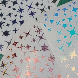 Sparkle Stickers Vinyl Star Waterproof Stars Holographic Vinyl Glow in the dark vinyl star sheet sticker star decal permanent vinyl
