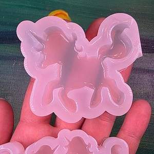 Unicorn Mold Glossy Standing Deep Domed Glossy Mold Handmade Silicone mold Premium silicone clear mold UV mold