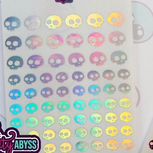 Skull Stickers Planner Stickers Stickers Gothic Stickers Holographic Skull Stickers Clear Stickers Iridescent Skull Halloween Sticker sheet