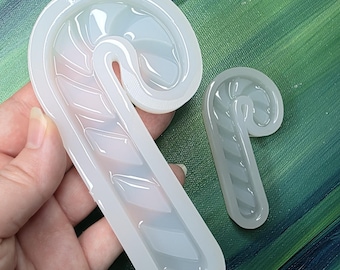 Candy Cane Mold Handmade Glossy 3D Mold Premium silicone Mold Epoxy Christmas mold for Epoxy DIY Crafts