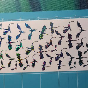 Tiny Dragons Sticker Sheet • Waterproof Holographic Dragon Vinyl Stickers • Glitter Planner, Journal Scrapbook Decals image 6