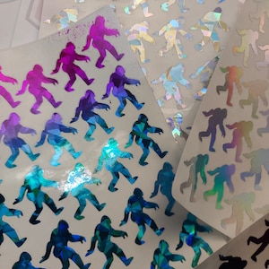 Bigfoot Sticker sheet Holographic Sasquatch stickers holographic cryptid stickers planner stickers Bigfoot stickers unique stickers bigfoot