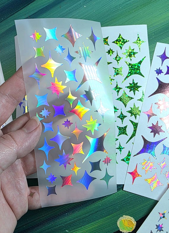 Sparkle Sticker Sheet | Waterproof Permanent Vinyl Stickers | Glitter-Inspired Decals for Journals, Water Bottles & Planners