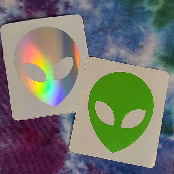 Vinyl Alien Head Stickers Waterproof Sticker Holographic Vinyl Glow in the dark Alien decal sticker waterproof permanent vinyl sticker