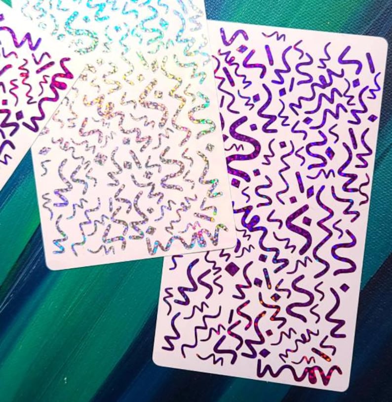 Confetti Stickers Vinyl Waterproof Sticker Decal Holographic Vinyl sticker iridescent sticker party sticker permanent vinyl glitter confetti image 1