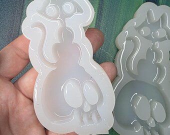 Cat Skull Mold  Unique Handmade Glossy Mold | UV Epoxy, Jesmonite & Wax