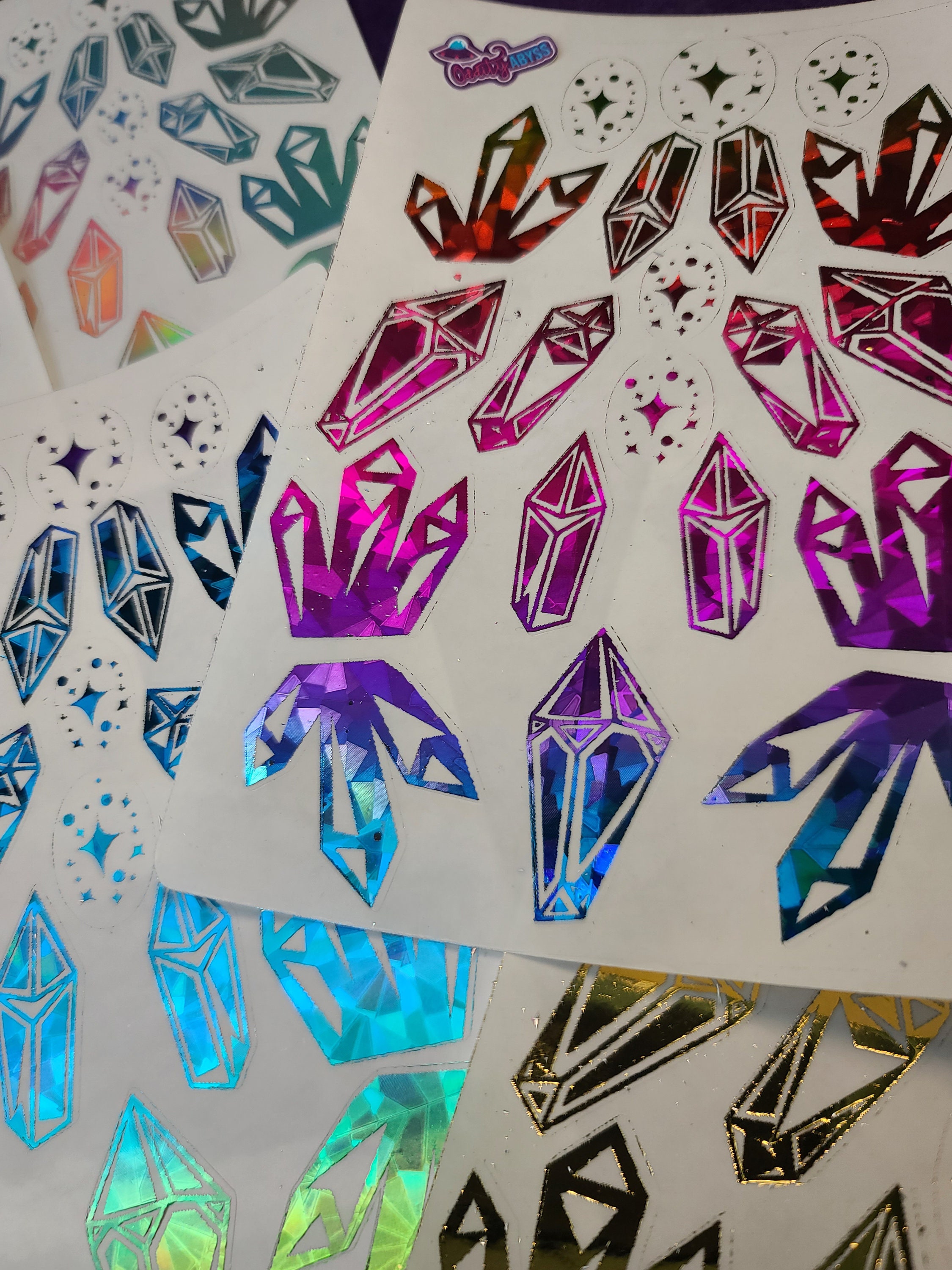 Glitter Crystal Sticker Set, Sparkle Stickers, Holographic Sticker, Crystal  Cluster, Witch Stickers, Space Stickers, Aesthetic Sticker Pack 