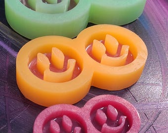 Molde de cara sonriente Molde de silicona brillante Molde de silicona epoxi para pendientes Imán Molde de cara sonriente Molde de silicona premium Molde de los 90 y2k Molde transparente UV