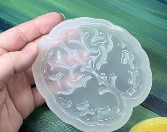 Moule sous-verre cerveau, moule brillant, moule fait main, moule en silicone, moule en silicone de qualité supérieure, moule transparent, moule UV