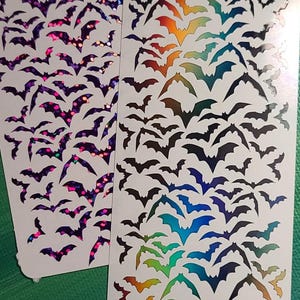 Tiny Bat Sticker Sheet  Vinyl Holographic Stickers • Waterproof Planner, Journal, Scrapbook Decor