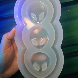 Triple Alien Head Mold Silicone Alien mold Epoxy alien mold Alien mold Premium silicone Multi Alien