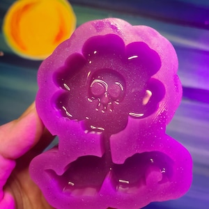 Skull Flower Handmade Mold Silicone Standing art mold Premium silicone Epoxy mold Big shiny mold Clear Mold UV mold