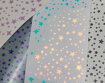 Tiny Sparkle Stickers Vinyl Star Waterproof tiny Stars Small Sheet Holographic Vinyl star iridescent stickers sparkle decal permanent vinyl